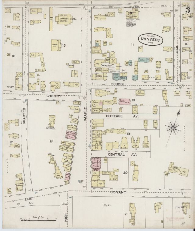 1887 Map, Danvers Square