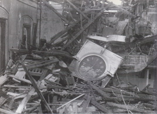 Maple St Church Clock and Rubble (1)