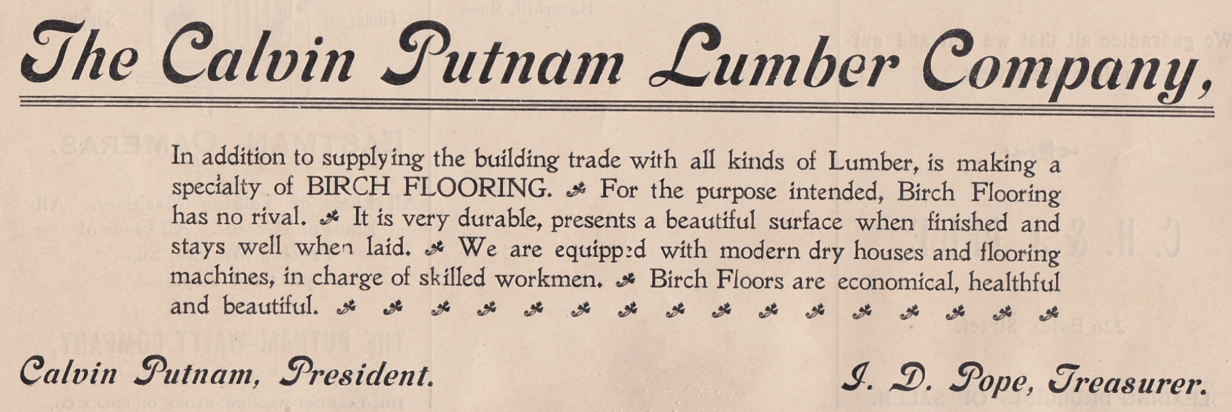 Calvin Putnam Lumber Company
